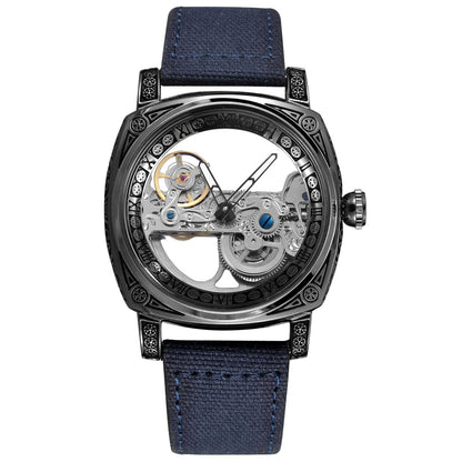 FORSINING High-end Luxury Gold Skeleton Mechanical Man Watch Automatic Movement Clock Stainless Steel Male Bronze Wrist Watches