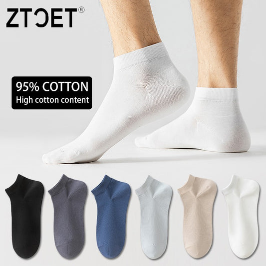 6Pairs High Quality Men Combed Cotton Socks Short Breathable Odor proof and antibacterial Business Spring Summer for Male sock