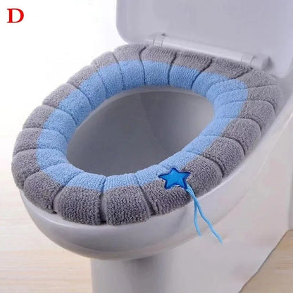 Assento Sanitário de Inverno Universal Portátil Macio Lavável Espessado de Pelúcia Capa de Assento Tapete Almofada de Vaso Sanitário para Banheiro com Acessórios
