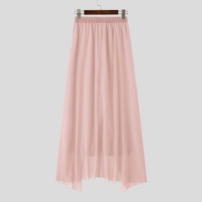 INCERUN Men's Pants Patchwork Elastic Waist Loose Casual Long Trousers Men Streetwear 2025 Fashion Male Irregular Pants S-5XL