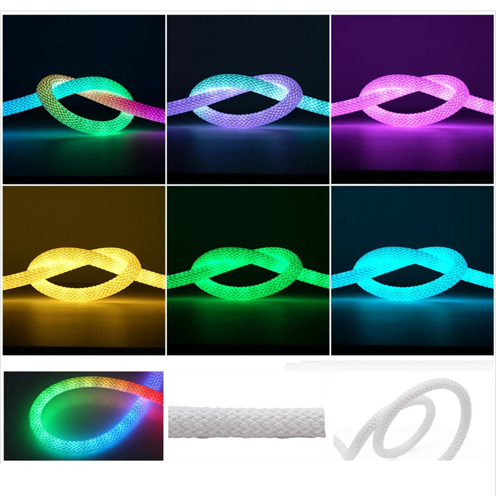 DC5V WS2812B WS28111 Round Reticulate Pattern Neon LED Strip 360 Degree Smart RGB Flexible Silicon Light Tape IP67 And 28Key Kit
