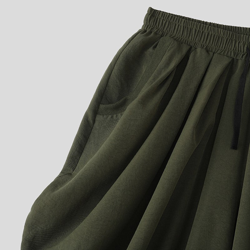 INCERUN Men Pants Solid Color Drawstring Joggers Casual Male Harem Pants Streetwear Loose Fashion Leisure Trousers Men S-5XL