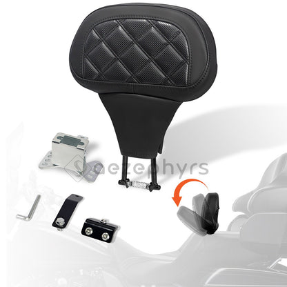 Encosto Ajustável para Piloto de Moto, Kit de Montagem Plug-In para Harley Touring CVO Electra Street Glide Road King 09-25