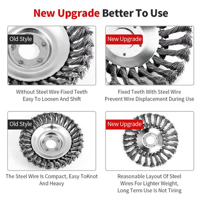 Lawn Mower Weeding Disc 8 Inch Wire Weeding Wheel Garden Tool Lawn Mower Accessories Twisted Wire Disc Type Wire Wheel