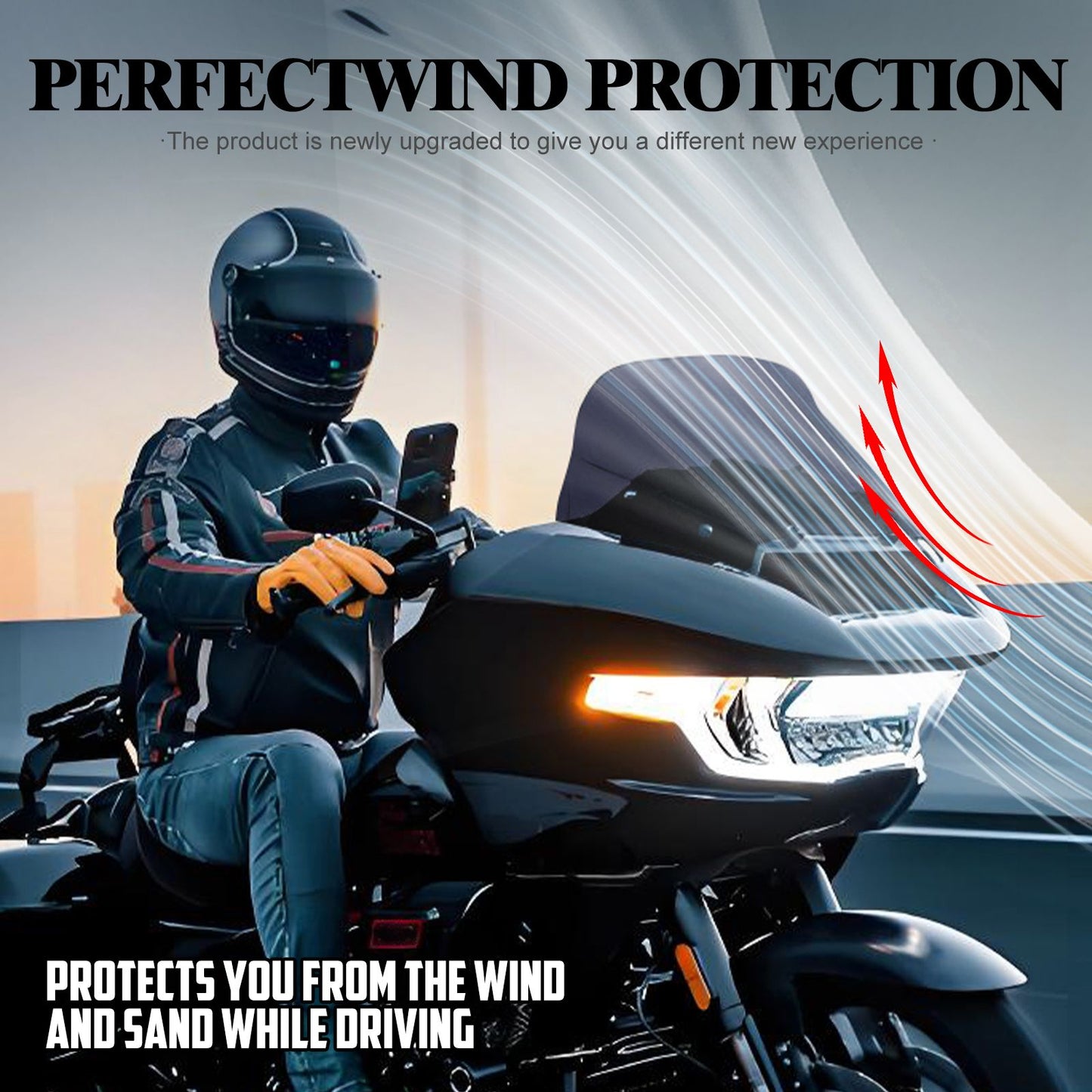 Para-brisa de motocicleta 10" Carenagem Defletor de vento Para-brisa ABS para Harley Touring CVO Road Glide 2023 2024 2025 FLTRX FLTRXSE