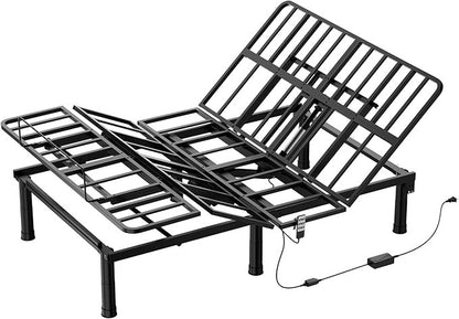 Adjustable Bed Frame, Wired Remote Control, Independent Head and Foot Incline, Electric Bed Frame Base, Adjustable Bed Leg
