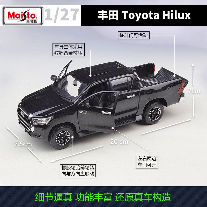 Maisto 1:27 Toyota Hilux Off-road Pick-up Modelo de Carro em Liga Brinquedo Coleção Peça de Exibição Presente