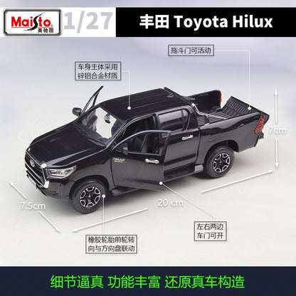 Maisto 1:27 Toyota Hilux Off-road Pick-up Modelo de Carro em Liga Brinquedo Coleção Peça de Exibição Presente
