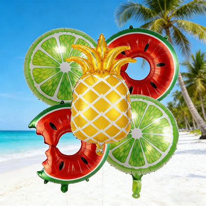 Tropical Balloon Hawaiian Balloons Fruit Watermelon Strawberry Orange Fruit Foil Balloon Birthday Party Pool Party Decorations