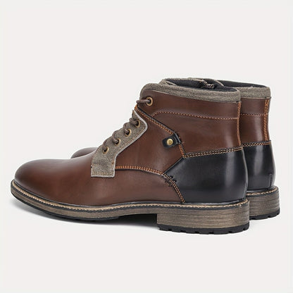 Men's fashionable ankle boots, autumn and winter men's retro short leather boots#KD6502