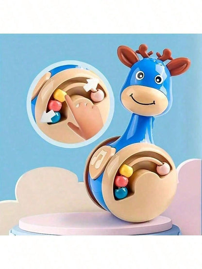 Safari Sensory Beat Drum - 5-in-1 Baby Music Toy with Chewable Silicone Edges & Animal Sound Buttons | Montessori Crawling Guide