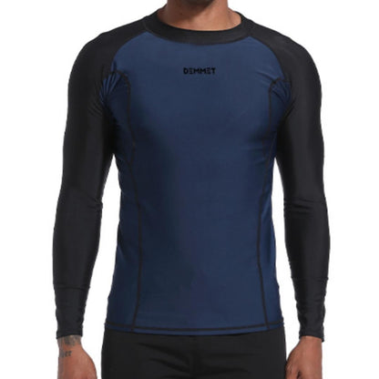 DEMMET Mens Swimwear Long Sleeve Rash Guard Swimming Surf T-Shirt UV Protection Quick Dry Beach Tight Surf Diving Clothes 120KG