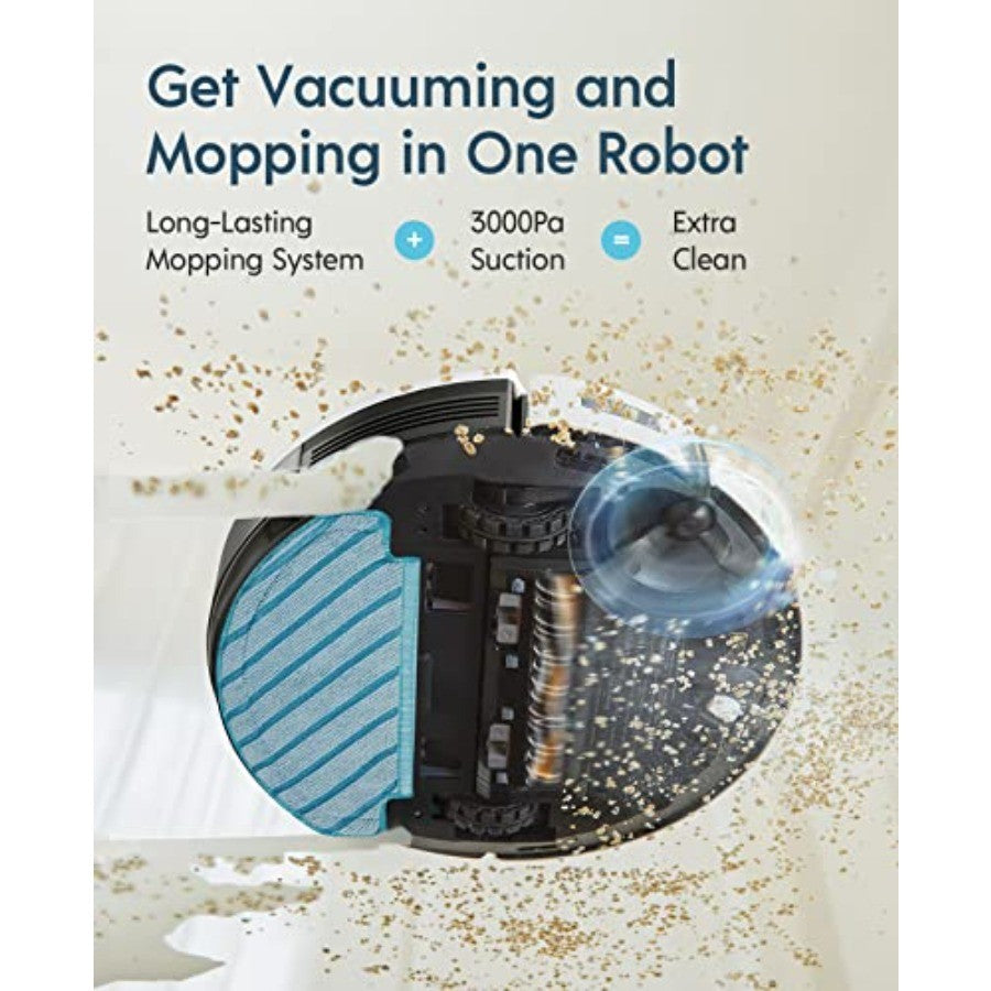 Smart Home Cleaning Solution with SelfEmptying Dustbin 3in1 Vacuum and Mop Robot for Hard Floors and Carpets 3000Pa High Suctio
