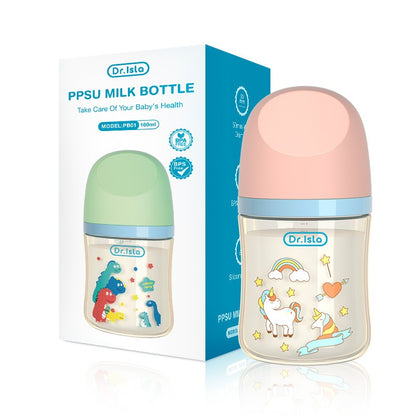 MAMIJOY 160/240ML PPSU Baby Bottle Double Handle Infant Drop-proof Baby Wide-caliber Milk Bottle Newborn Feeding Bottle BPA Free