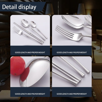 AJOYOUS Conjunto de Talheres Aço Inoxidável Polido Luxuoso Garfo Sobremesa Colher de Chá Faca Utensílios de Jantar Cozinha