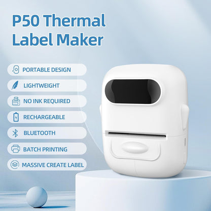 MARKLIFE P50 Mini Portable Bluetooth Thermal Label Printer for Address Clothing Jewelry Retail Barcode Office Compatible Phones