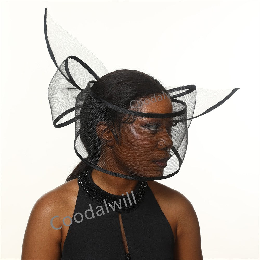 Fascinator de Véu Branco Elegante Chapéu Feminino para Kentucky Derby Evento de Corrida Adorno de Cabeça de Moda Boné de Rede Chapeau para Eventos Femininos