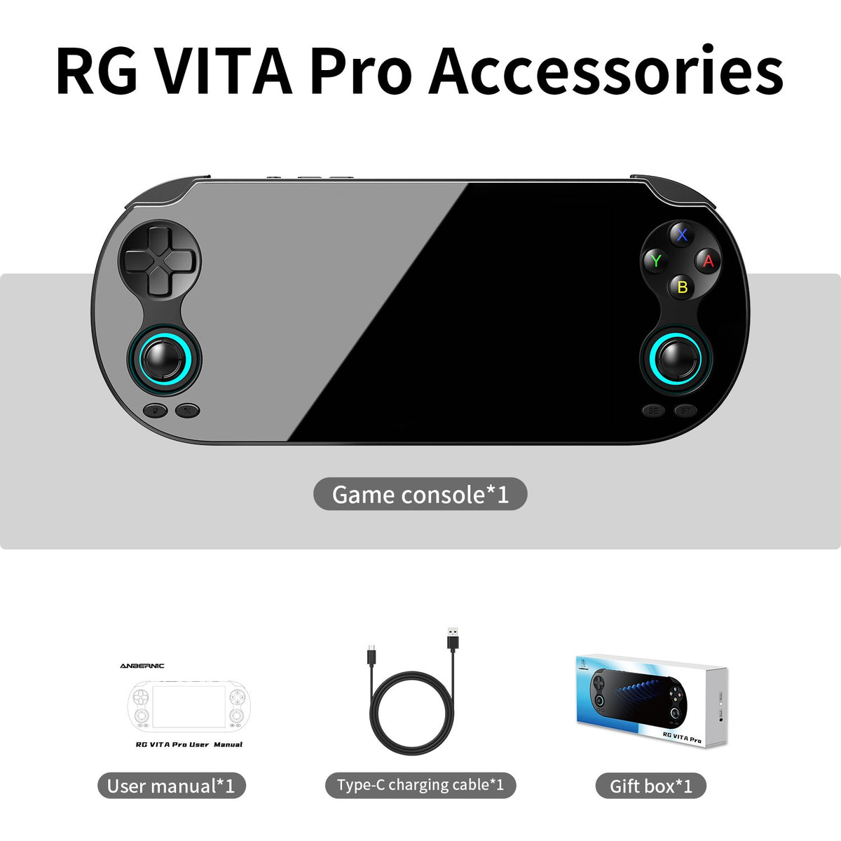 Anbernic RG VITA / RG VITA Pro Handheld Game Console IPS Touchscreen 5000mAh Video Gaming Player Supports AI Streaming RixelHK