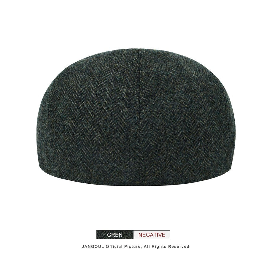 JANGOUL Men Wool Blend XL XXL Ivy Newsboy Cap Classic Tweed Gatsby Cabbie Flat Hat