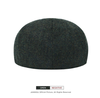 JANGOUL Men Wool Blend XL XXL Ivy Newsboy Cap Classic Tweed Gatsby Cabbie Flat Hat