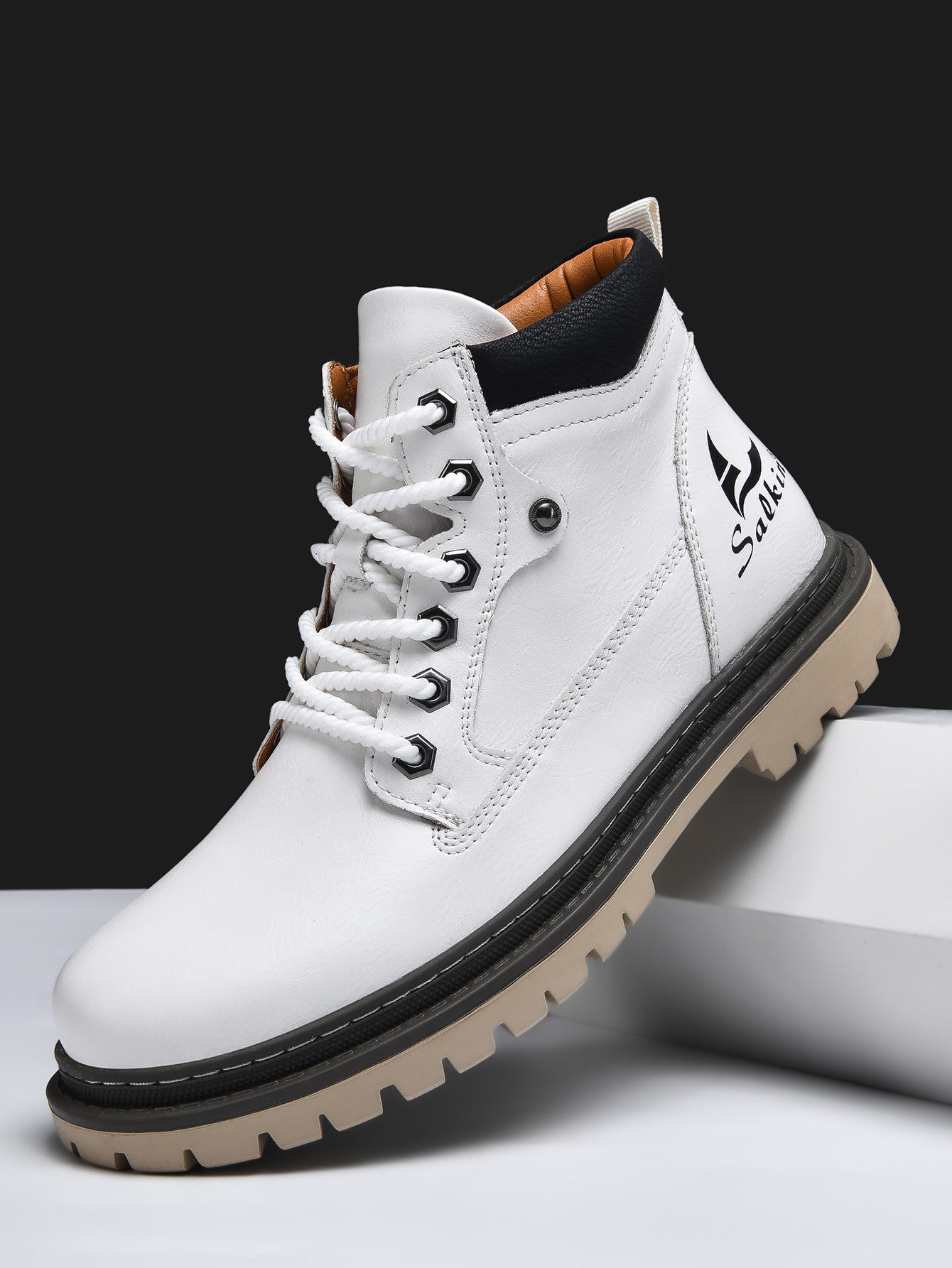 Botas Masculinas Feitas à Mão, Botas de Tornozelo de Inverno em Couro, Sapatos de Outono para Caminhada ao Ar Livre, Tênis, Botas Masculinas de Cano Alto, Calçados Antiderrapantes