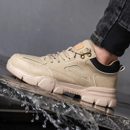 Sapatos de Segurança Masculinos de Alta Qualidade com Fivela Rotativa de Arame de Aço, Tênis de Trabalho Indestrutíveis, Antiesmagamento, Antiperfuração