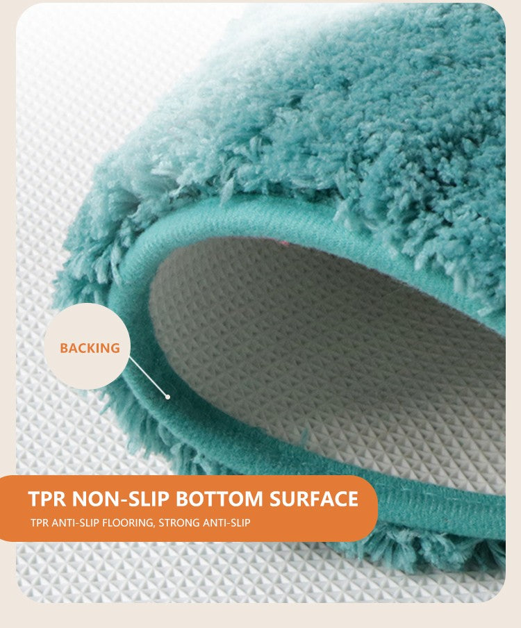 Bathroom Rug Super Absorbent Soft Microfiber Shaggy Bath Mat Non-Slip Machine Washable Bath Rug