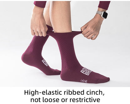 Meias de Ciclismo ROCKBROS Meias Esportivas Suaves Meias de Bicicleta com Absorção de Choque Tecido Respirável Meias Externas de Alta Elasticidade Um par