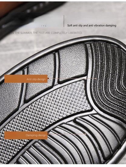 Brand Men's Sandals Summer Soft soled Anti slip Beach Shoes Male  Outdoor comfortable Men slippers Luxury High Quality sandalias