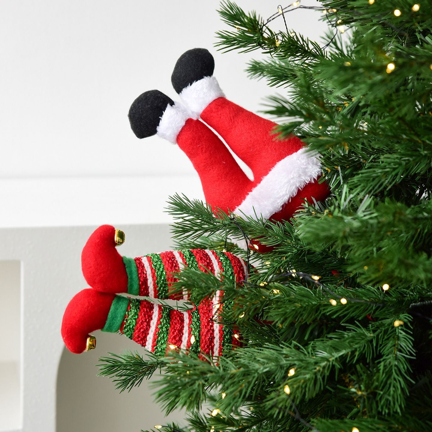 1PC Elf Hat Cuttle Decorated Striped Pants Cuttle Christmas Tree Christmas Elf Stick Christmas Gift Holiday Atmosphere Dress Up