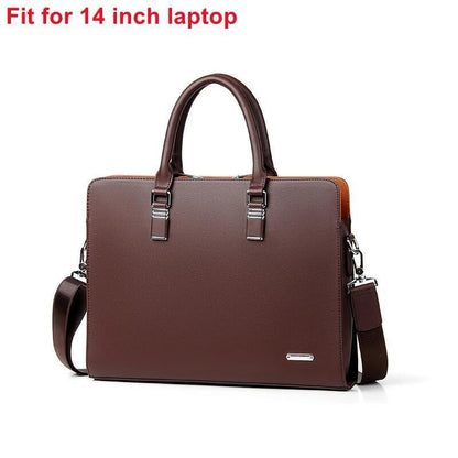MOTAORA Genuine Leather Laptop Bag Men 14-15.6 Inch Business Briefcase Work Messenger Bag for MacBook HP Dell Acer