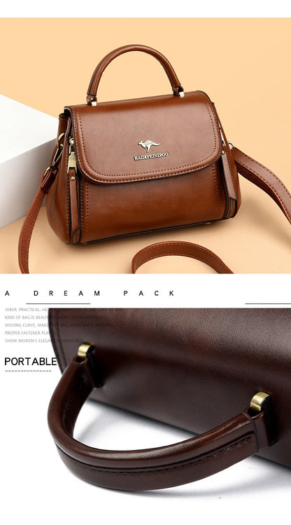 Women's Soft Leather Top-Handle Bags Luxury Design Shoulder Messenger Bags High Quality Handbags and Purses Commuting Sac a Main