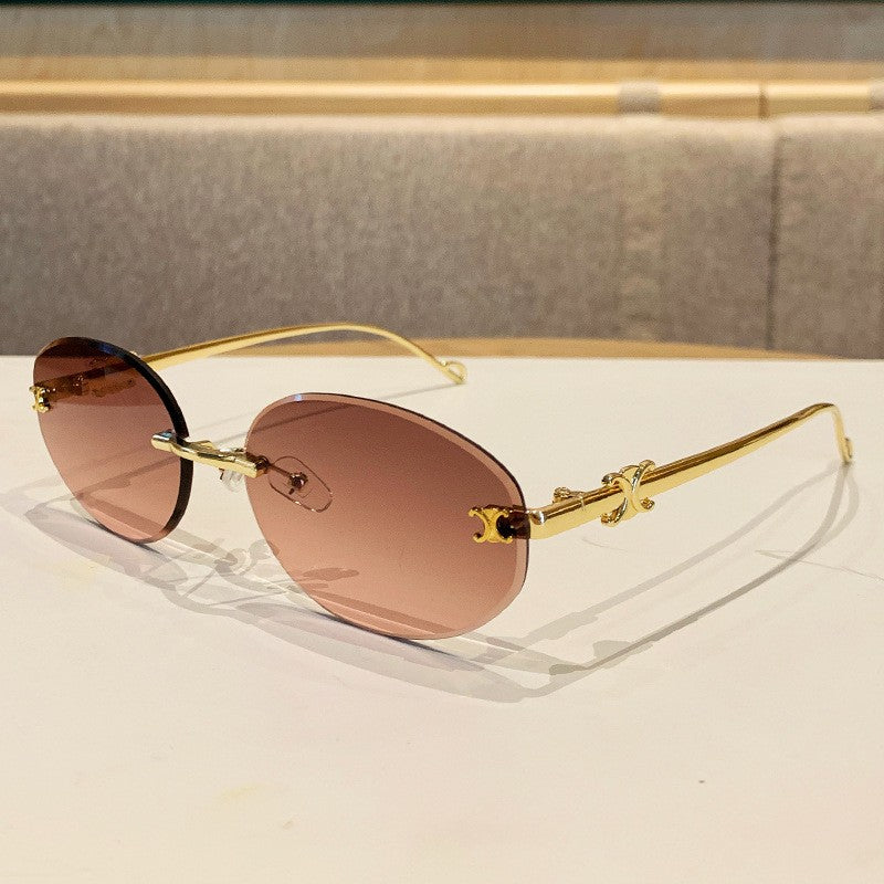 Fashion Rimless Sunglasses Women Trendy Gradient Lens Frameless Square Sun Glasses Female Retro Punk Shades UV400 Eyewear 308336