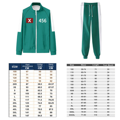 Green Movie Game Jumpsuit Cosplay Party Tracksuit Outfits Props Role Play Classic Costume From Korean TV Belt Full Mask Set