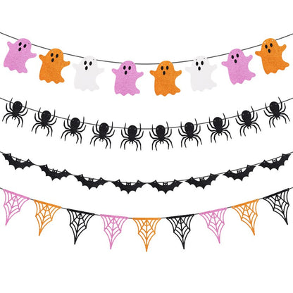 3M Halloween Paper Banner Horror Bat Spider Ghost Flag Garland Bunting For Halloween Home Party Hanging Props Decorations