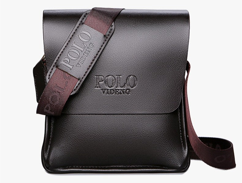 Men's POLO Crossbody Bag Casual Business Style Vertical Shoulder Bag High-quality Leather Trendy Men's Bag Daily Commuting