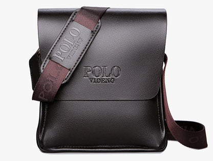 Men's POLO Crossbody Bag Casual Business Style Vertical Shoulder Bag High-quality Leather Trendy Men's Bag Daily Commuting