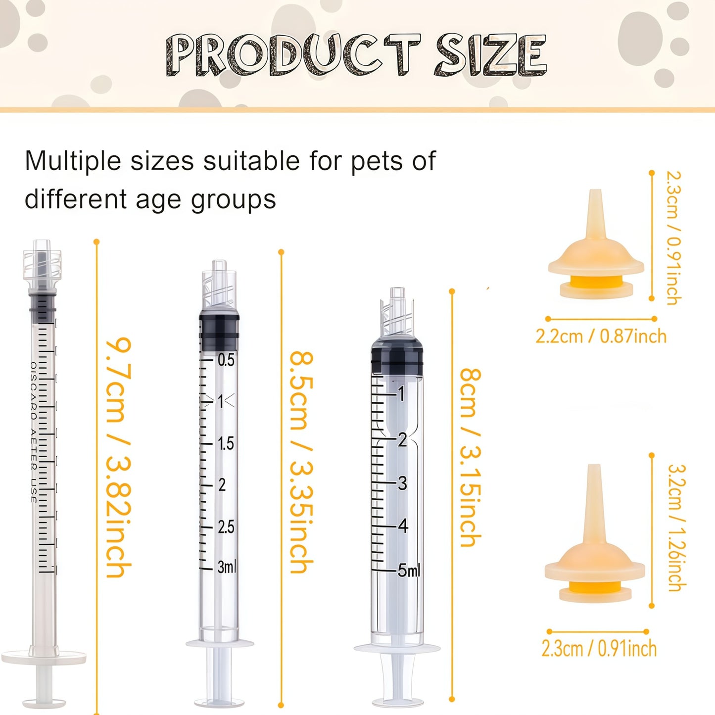 12 bicos de silicone para alimentação com seringa reutilizável para gatos, adequada para filhotes recém-nascidos de gatos, cachorros, animais de estimação, animais selvagens, coelhos