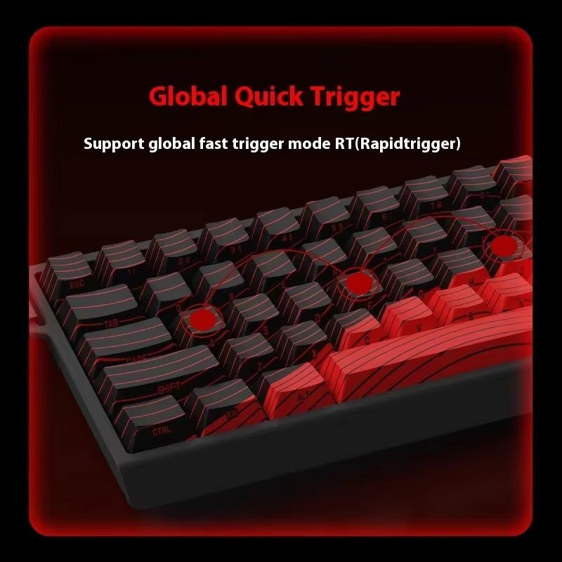Teclado Gamer Switch Magnético MADLIONS MAD 60/68HE Com Fio Drive Web Custom 8K 61/68 Retorno RT Ajustável Hot Swap