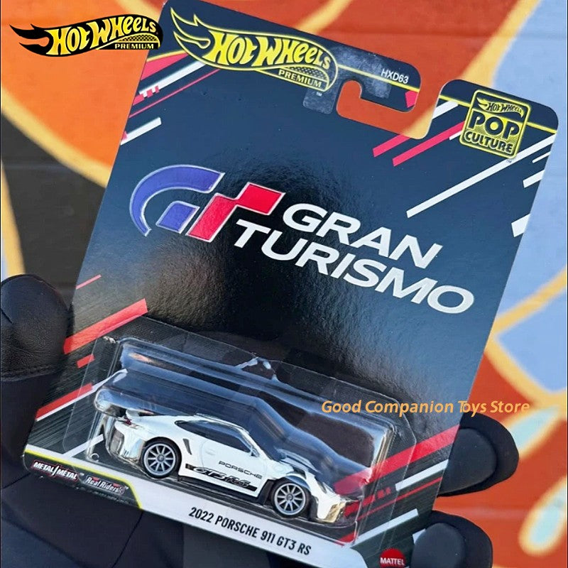 Hot Wheels Original HXD63 Pop Culture Iron Bottom Borracha Pneu Liga Carro Modelo PORSCHE 911 GT3 1/64 Modelo de Carro Diecast