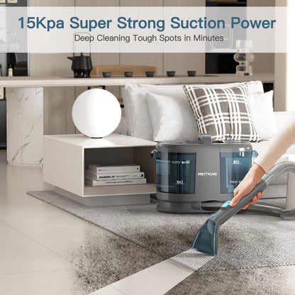 PrettyCare PC808 Cordless Carpet&Spot Vacuum Cleaner 1.4m Hose 30minutes Fabric Vacuum Cleaner with Wet Sprayer For Sofa Car