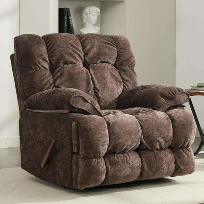 Oversized Rocker Recliner Chair,Power Swivel Recliner for Living Room,Overstuffed Extra Wide Rocking Recliners with Padded Lumba