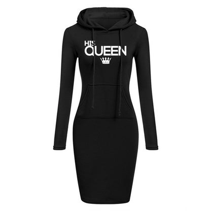 Daily Women's Dresses Simple Women's Dresses Hooded Athletic Casual Knee Dress Hoodie Pockets Slim Fit Hot Fashion
