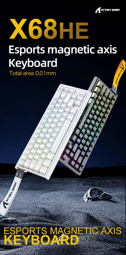 ATTACK SHARK X68HE X68Pro He Magnetic Mechanical Keyboard for Pro Gaming 0.01mm Rapid Trigg 8000Hz SOCD/Rs 0.125ms 128K Rate