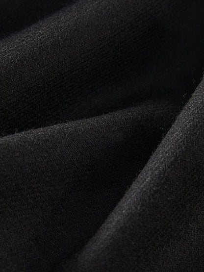 FSLE Office Lady Wool High Waisted A-line Skirt for Women Thickened Medium Length 2024 Winter New Women Casual Skirts 24FS14642