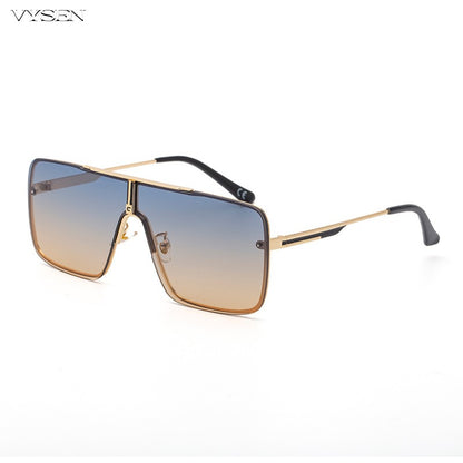 Óculos de sol quadrados oversized para homens, armação grande, 2025, design de marca de luxo, armação de metal, óculos de sol masculinos, óculos retrô