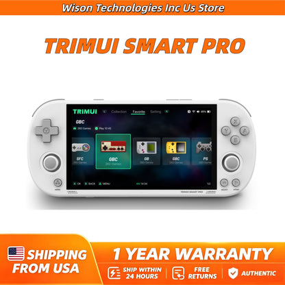 TRIMUI SMART PRO Handheld Game Console 4.96'' IPS Screen Linux System Joystick RGB Lighting Portable Retro Video Game 64G Player Gift 5000 mAh