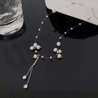 Colares com Pingente em Forma de Coração e Asas de Anjo Cor Prata Zircônia Cúbica 5A Estilo Minimalista Corrente na Clavícula Joias Femininas e para Meninas