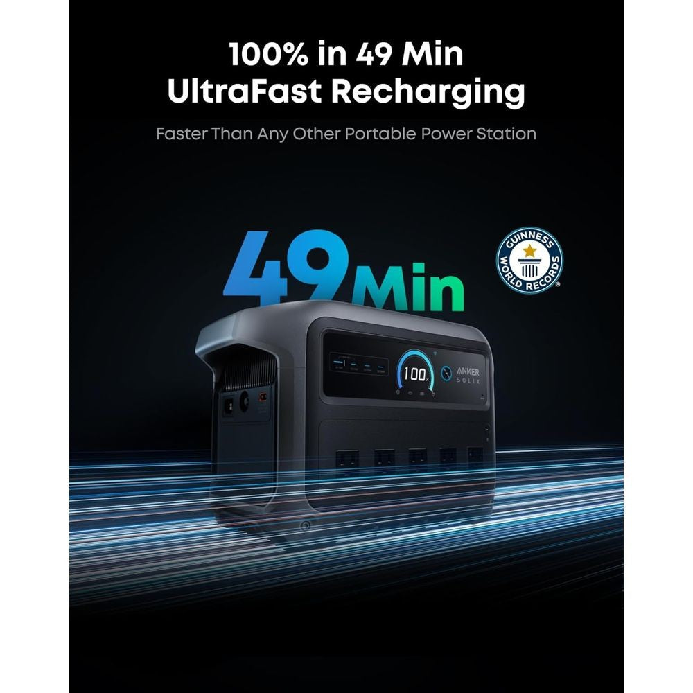 Gerador Solar Portátil 2000W com Bateria 1024Wh, Carregamento Rápido, Ideal para Casa, Atividades ao Ar Livre e Acampamento