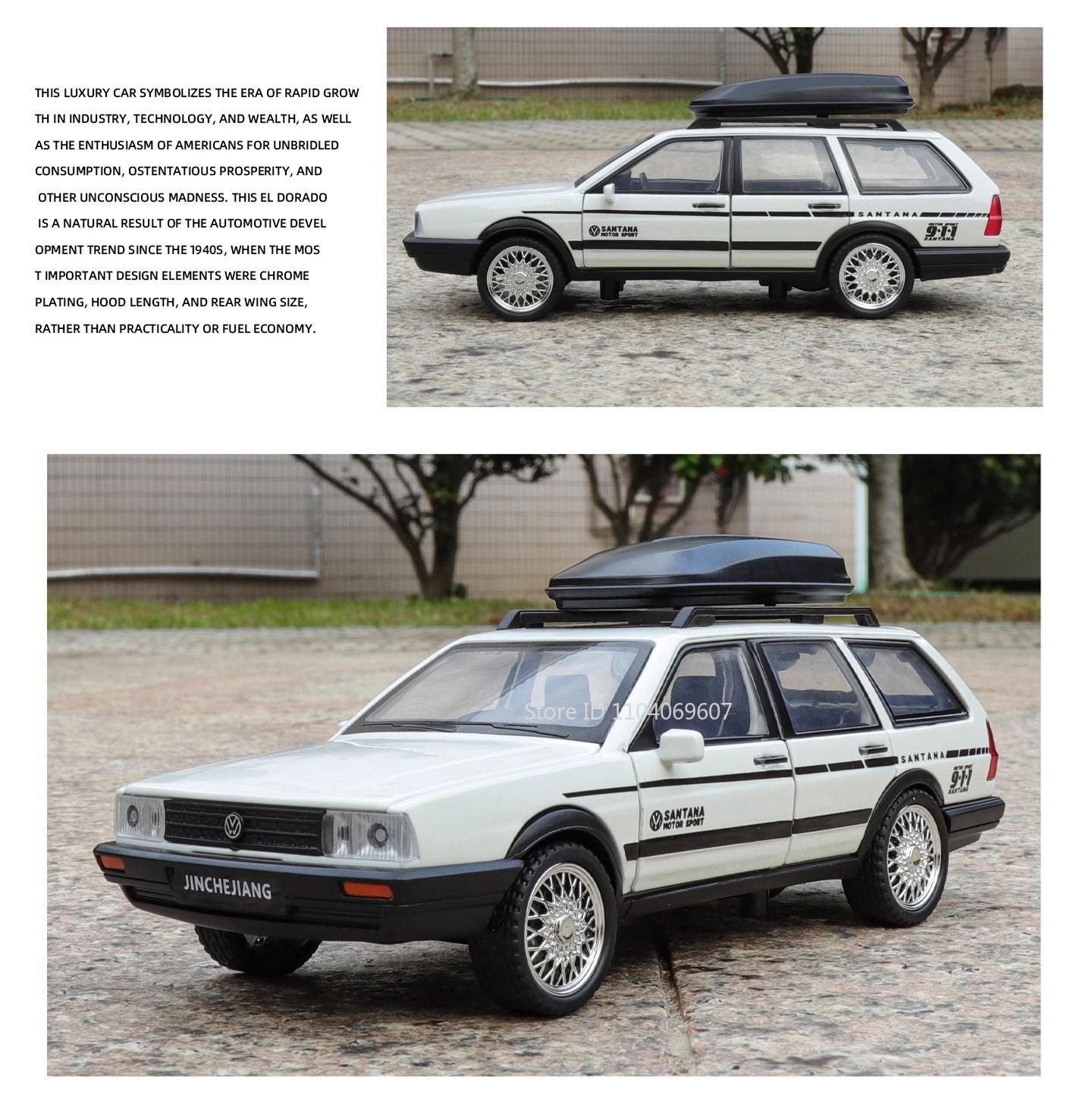 1:32 SANTANA Carros de Brinquedo em Miniatura de Liga Leve com Som, Luz e Portas que Abrem, Puxar para Trás, Veículos de Decoração para Presentes Infantis